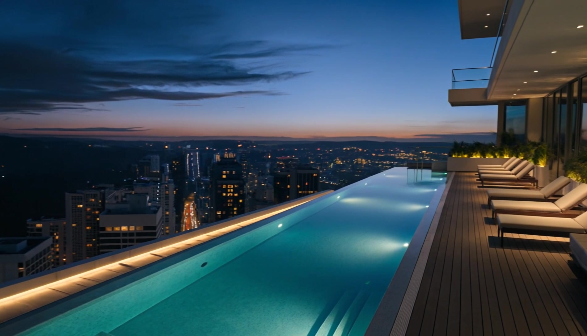 Terrace and infinity pool